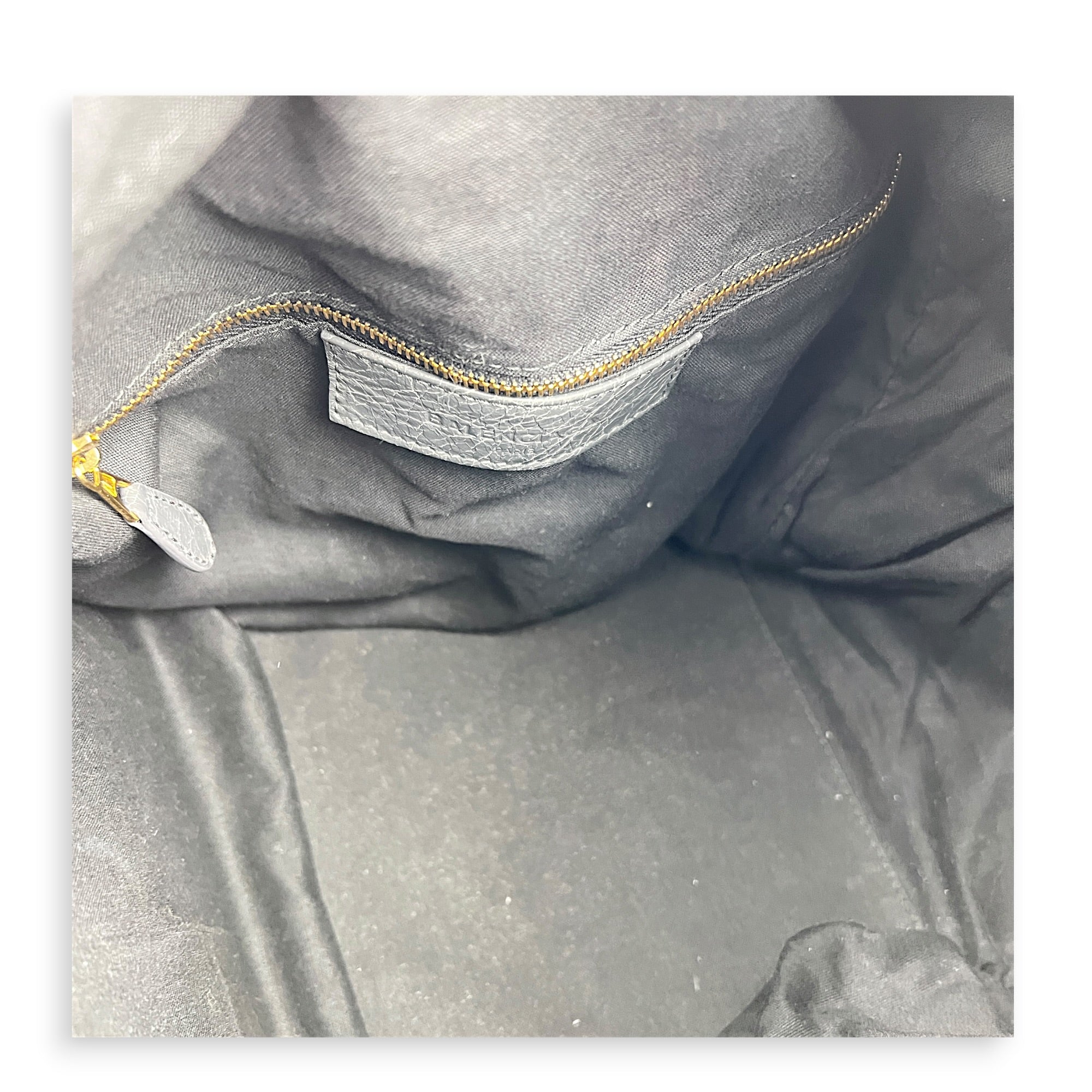 Motorcycle Convertible Grey Backpack in Calfskin, Gold hardware