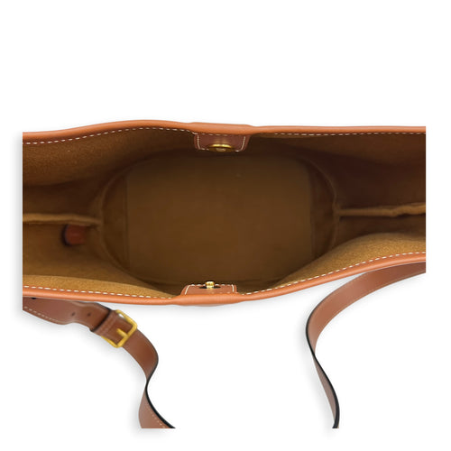 Triomphe Bucket Bag Brown in Coated Canvas, Gold hardware