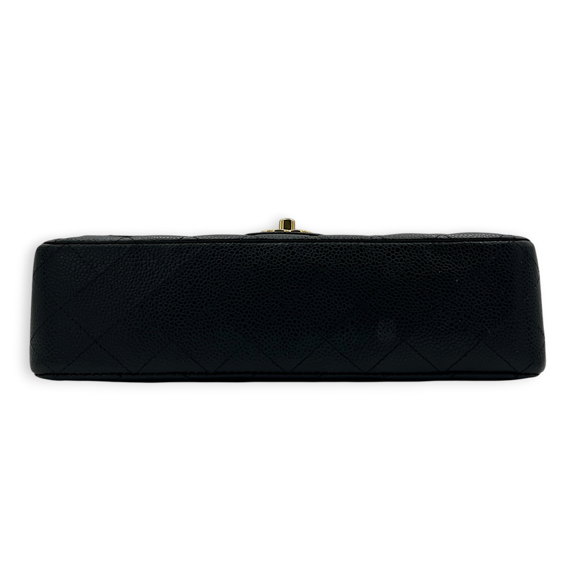 Classic Shoulder Bag Black in Caviar Leather, Gold hardware