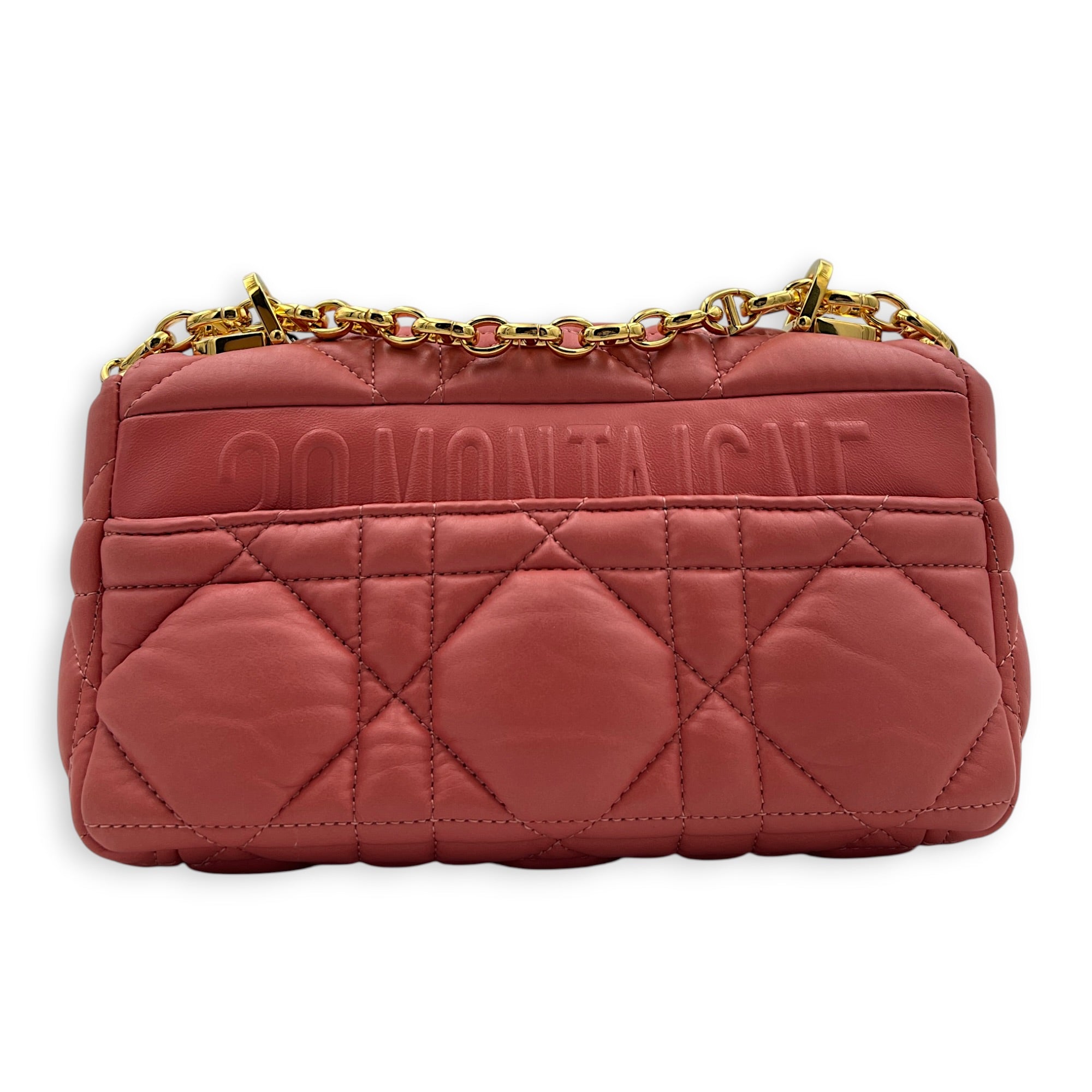 Caro Shoulder Bag Pink in Calfskin, Gold hardware
