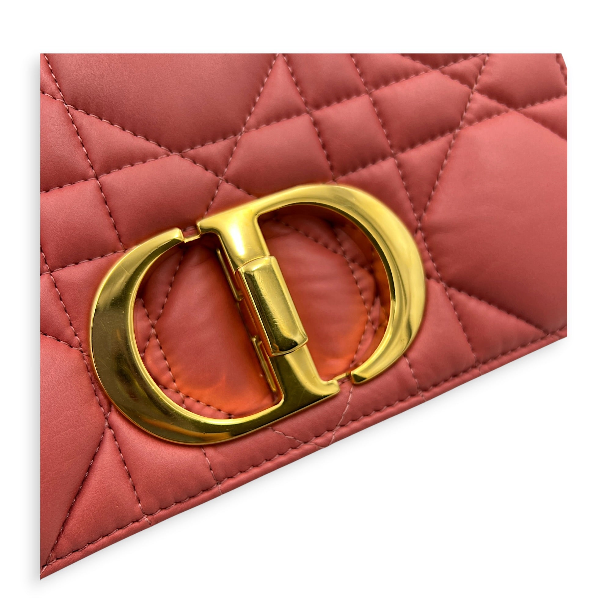 Caro Shoulder Bag Pink in Calfskin, Gold hardware