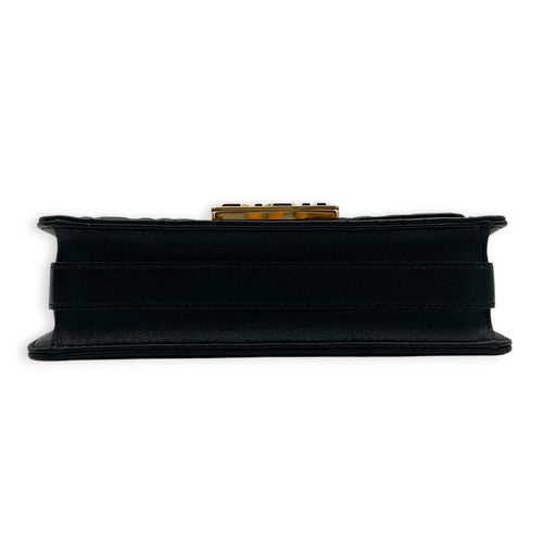 Miss Dior Allover Shoulder Bag Black in Calfskin, Gold hardware