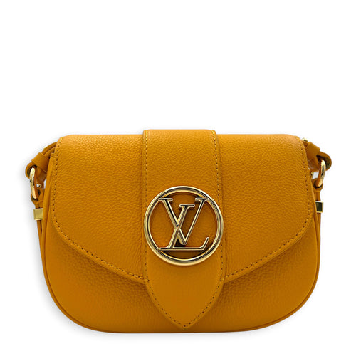 Pont Neuf 9 Shoulder Bag Yellow in Calfskin, Gold hardware