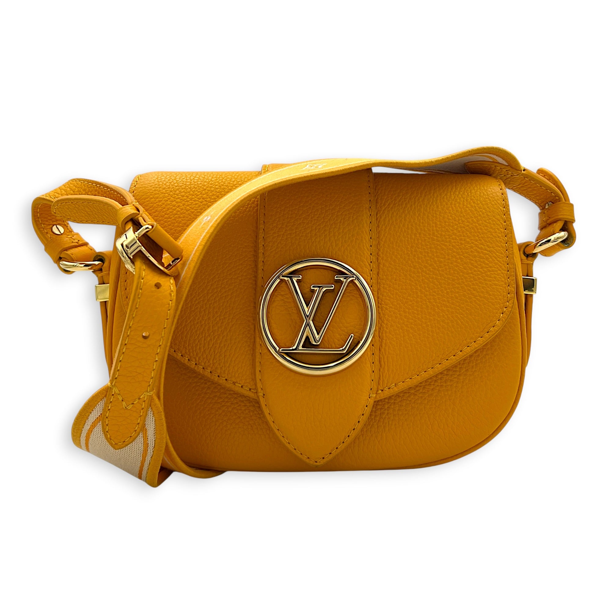 Pont Neuf 9 Shoulder Bag Yellow in Calfskin, Gold hardware
