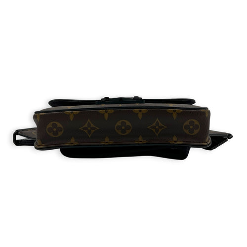 S-Lock Crossbody Bag Brown in Monogram Coated Canvas, Black hardware