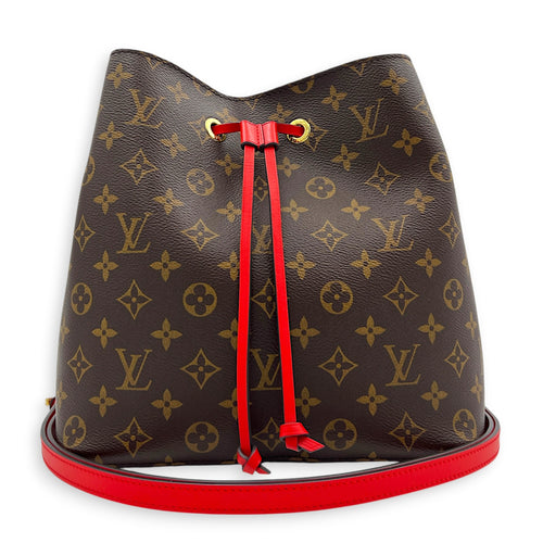 NeoNoe Bucket Bag Brown in Monogram Coated Canvas, Gold hardware
