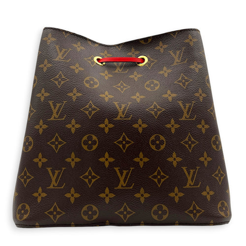 NeoNoe Bucket Bag Brown in Monogram Coated Canvas, Gold hardware