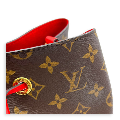 NeoNoe Bucket Bag Brown in Monogram Coated Canvas, Gold hardware