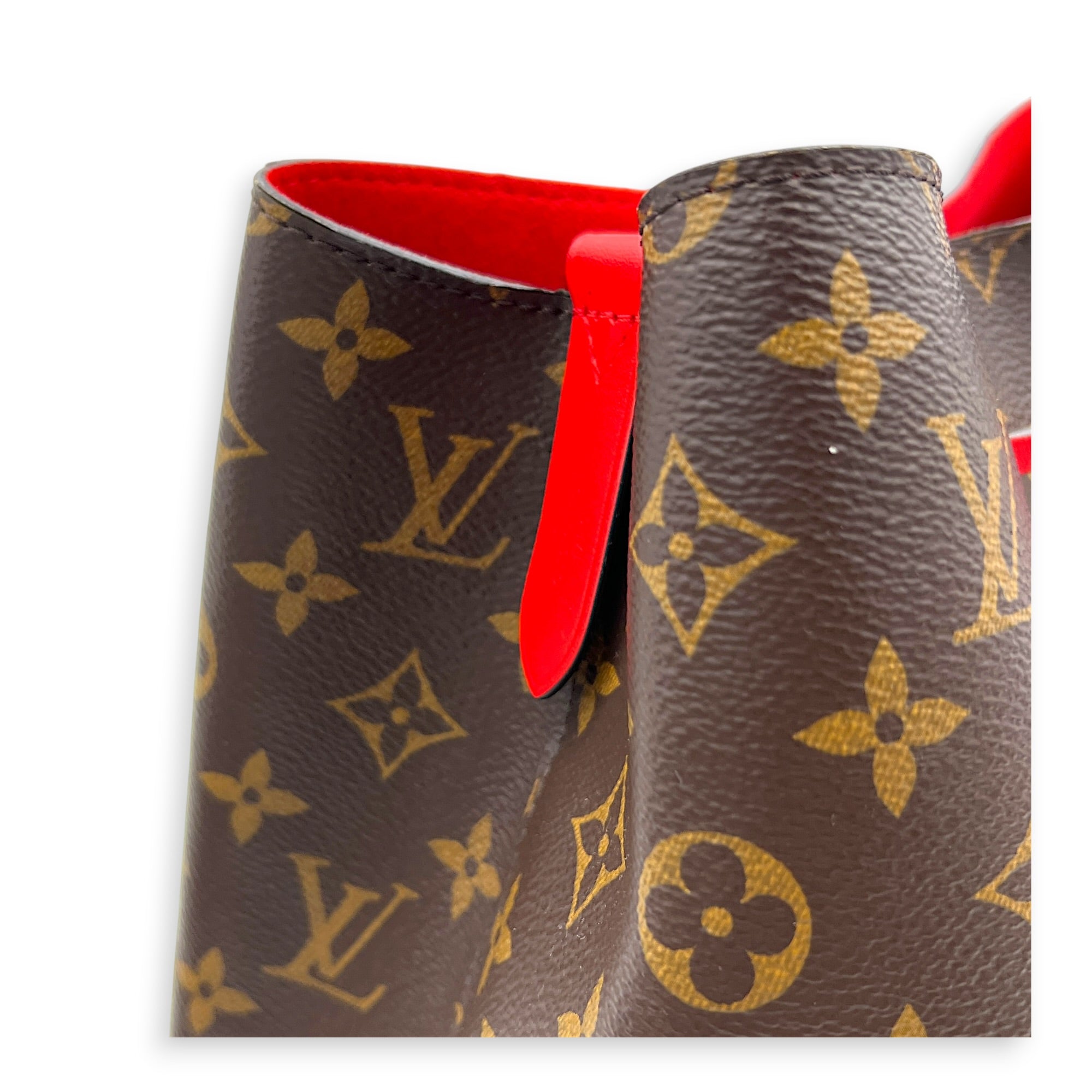NeoNoe Bucket Bag Brown in Monogram Coated Canvas, Gold hardware