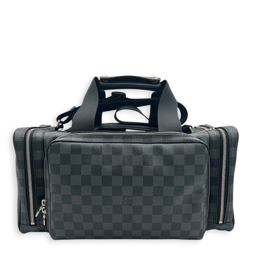ICare Top Handle Bag Black in Coated Canvas, Silver hardware