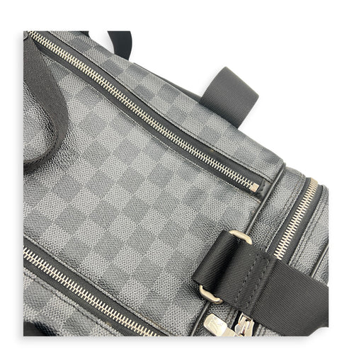 ICare Top Handle Bag Black in Coated Canvas, Silver hardware