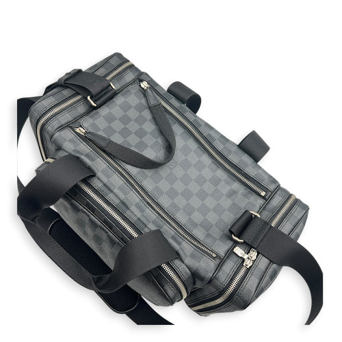 ICare Top Handle Bag Black in Coated Canvas, Silver hardware