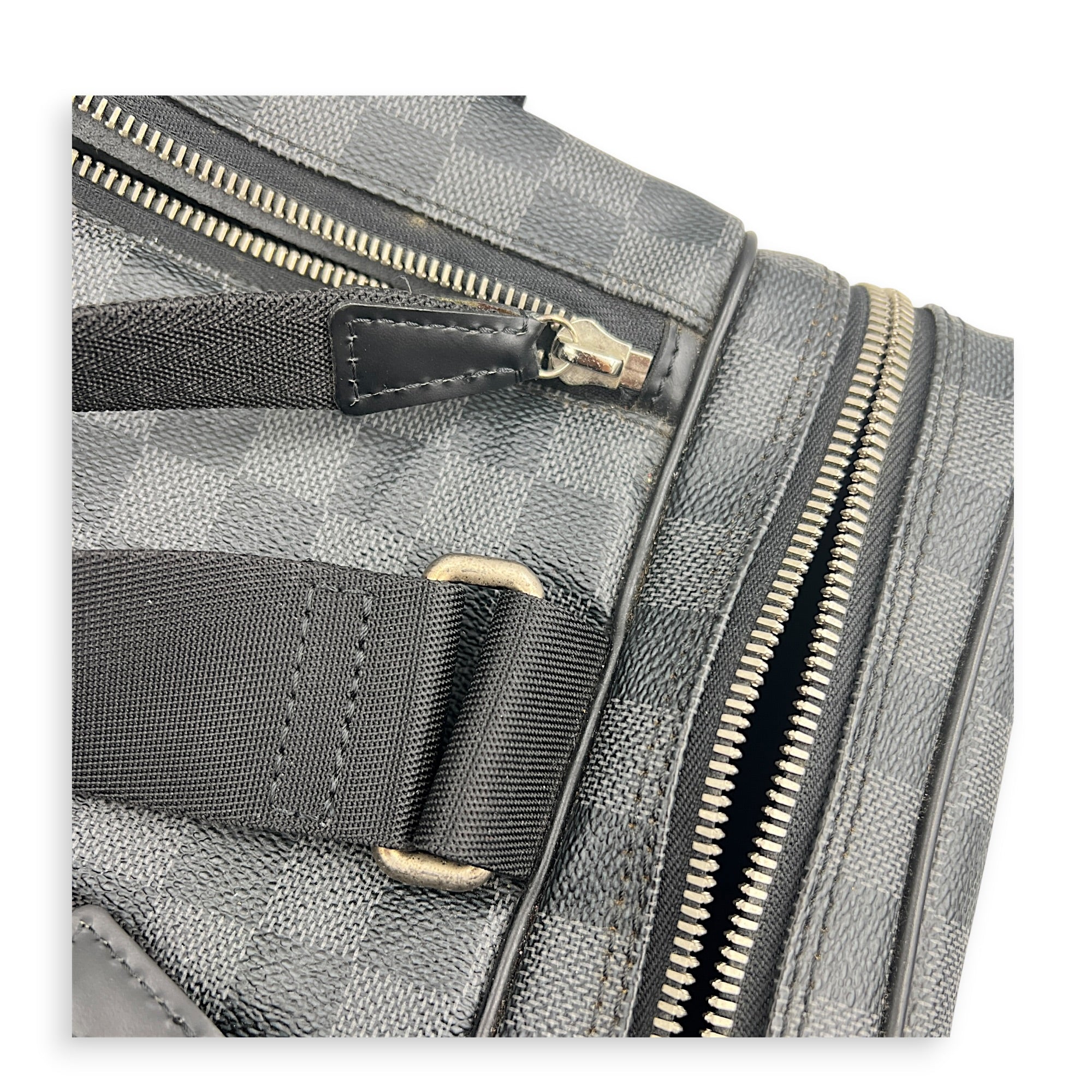 ICare Top Handle Bag Black in Coated Canvas, Silver hardware