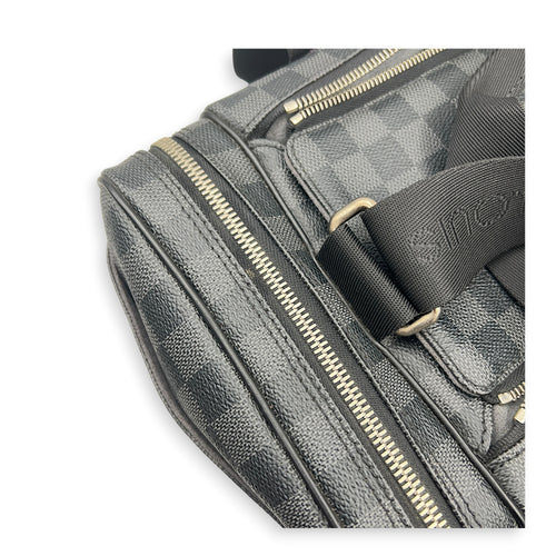 ICare Top Handle Bag Black in Coated Canvas, Silver hardware