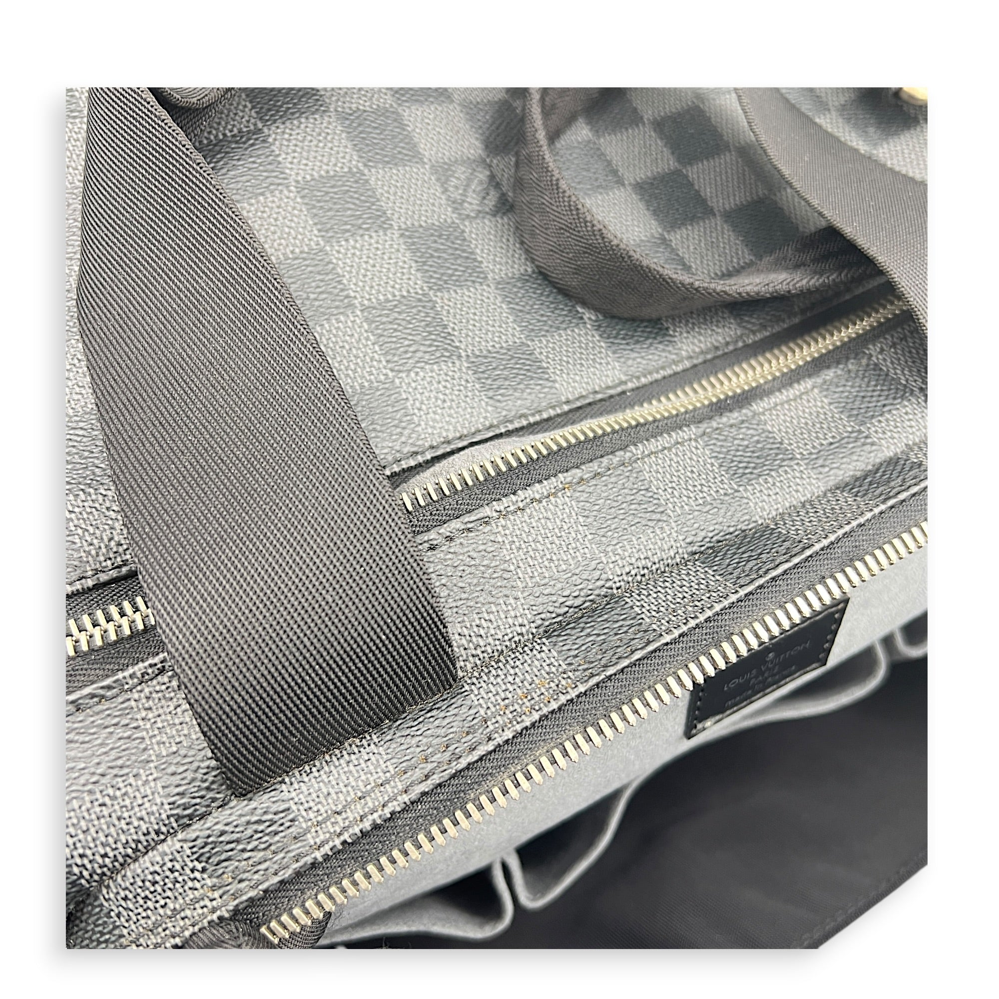 ICare Top Handle Bag Black in Coated Canvas, Silver hardware
