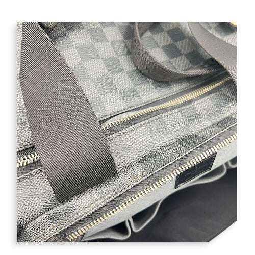 ICare Top Handle Bag Black in Coated Canvas, Silver hardware