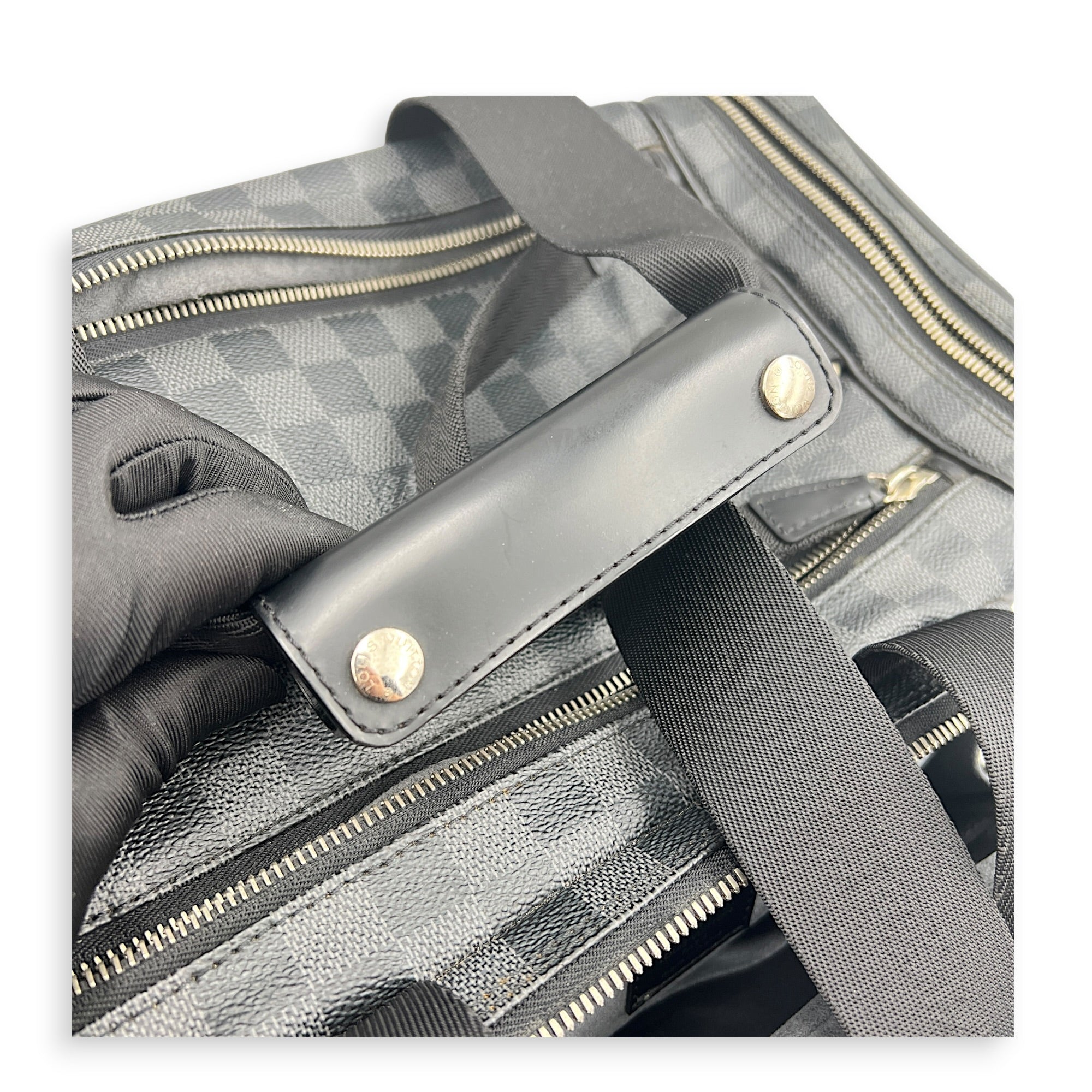 ICare Top Handle Bag Black in Coated Canvas, Silver hardware