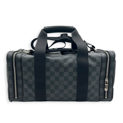 ICare Top Handle Bag Black in Coated Canvas, Silver hardware