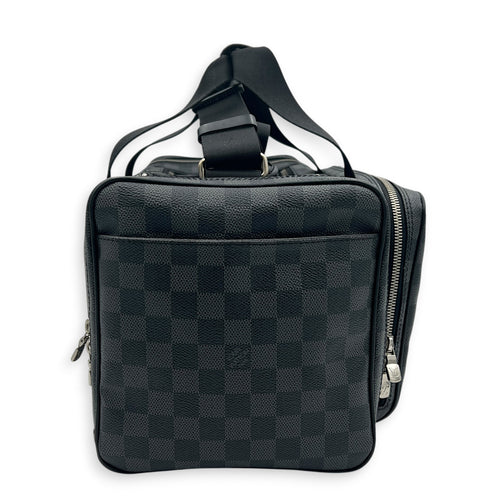 ICare Top Handle Bag Black in Coated Canvas, Silver hardware