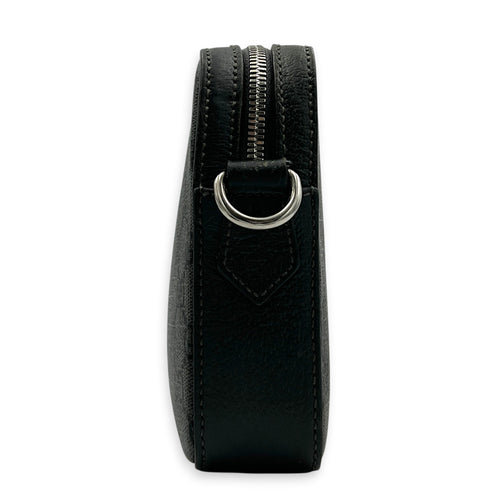 Ophidia Grey Crossbody Bag in Coated Canvas, Silver hardware
