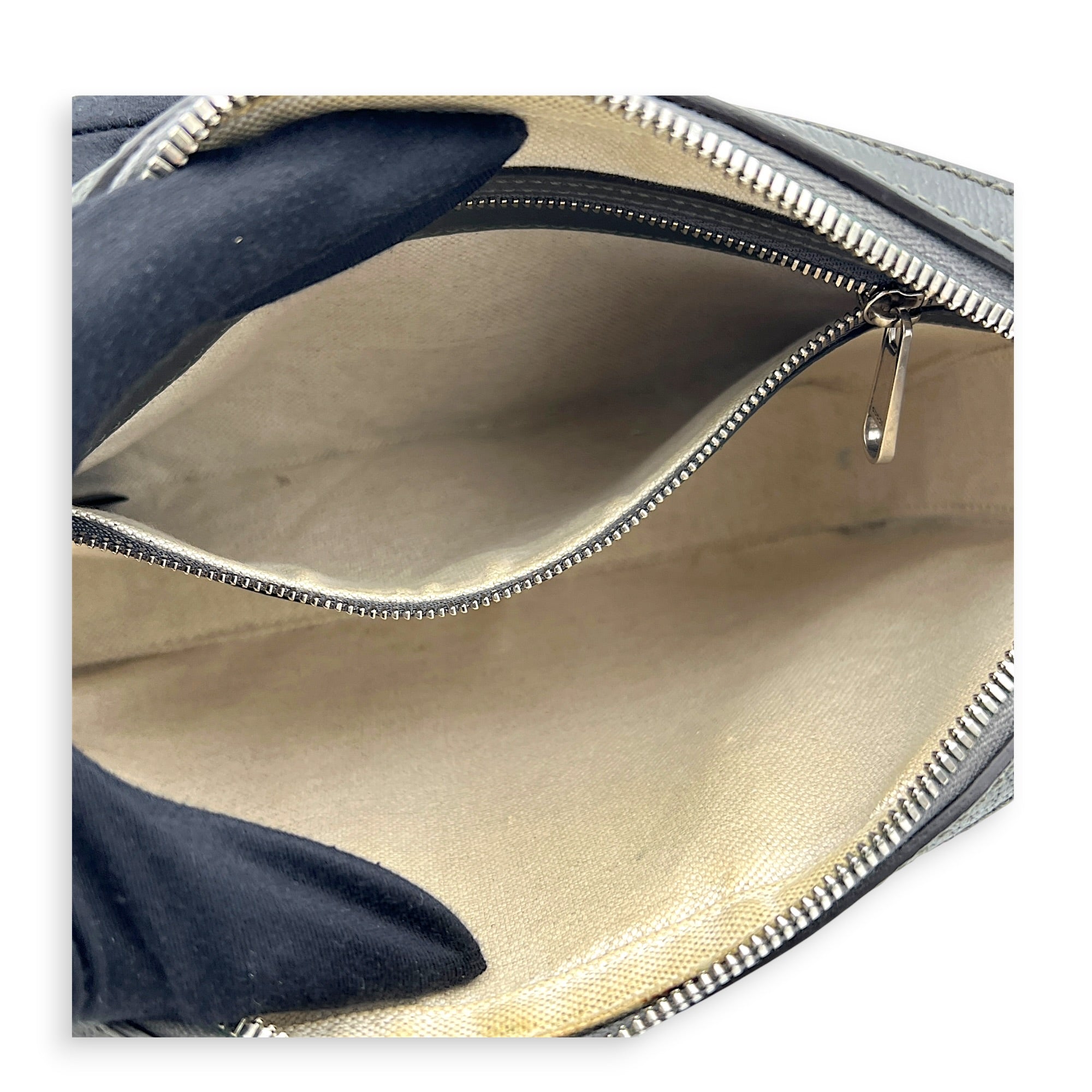 Ophidia Grey Crossbody Bag in Coated Canvas, Silver hardware