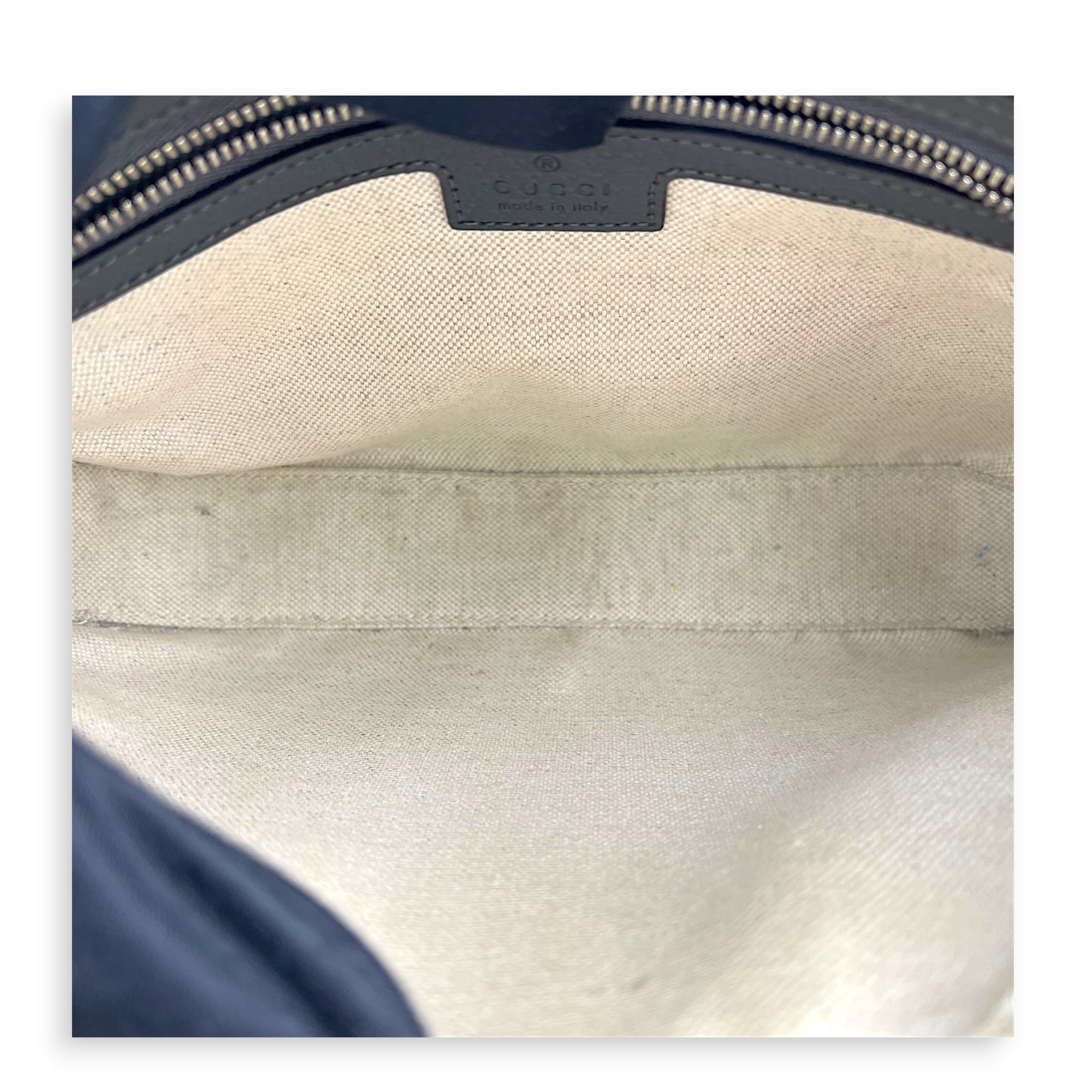 Ophidia Grey Crossbody Bag in Coated Canvas, Silver hardware