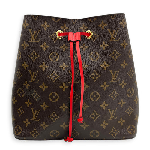 NeoNoe Bucket Bag Brown in Monogram Coated Canvas, Gold hardware
