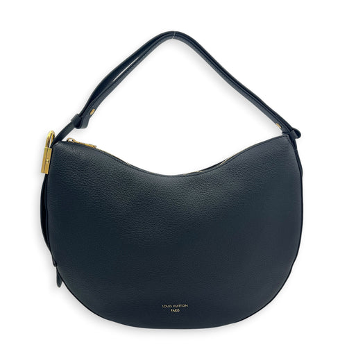 Low Key Cookie Shoulder Bag MM Black in Calfskin, Gold hardware
