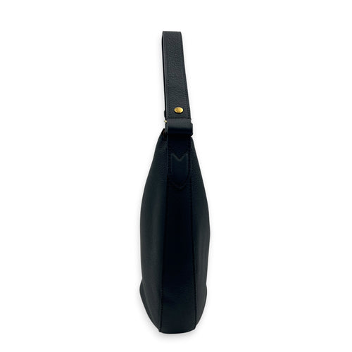 Low Key Cookie Shoulder Bag MM Black in Calfskin, Gold hardware