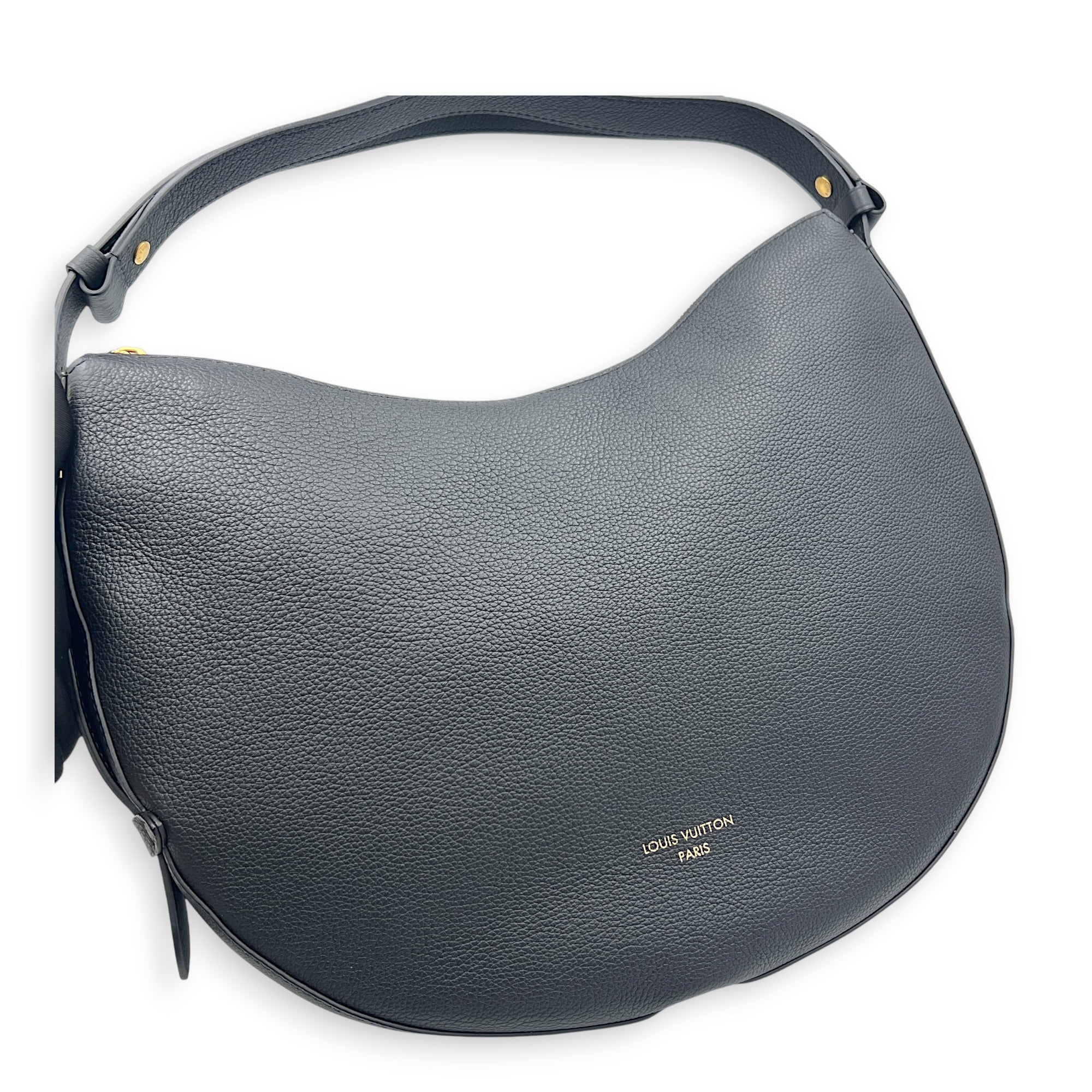 Low Key Cookie Shoulder Bag MM Black in Calfskin, Gold hardware