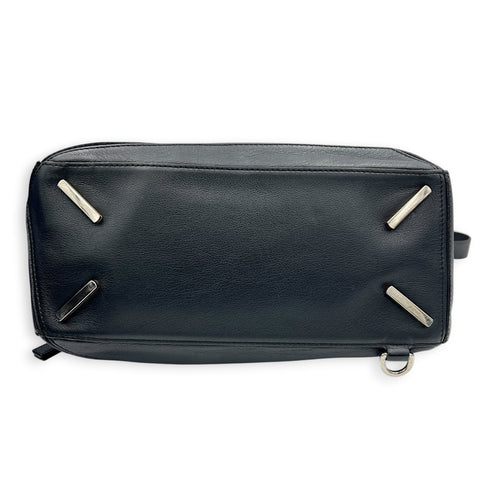 Puzzle Shoulder Bag Black in Calfskin, Silver hardware