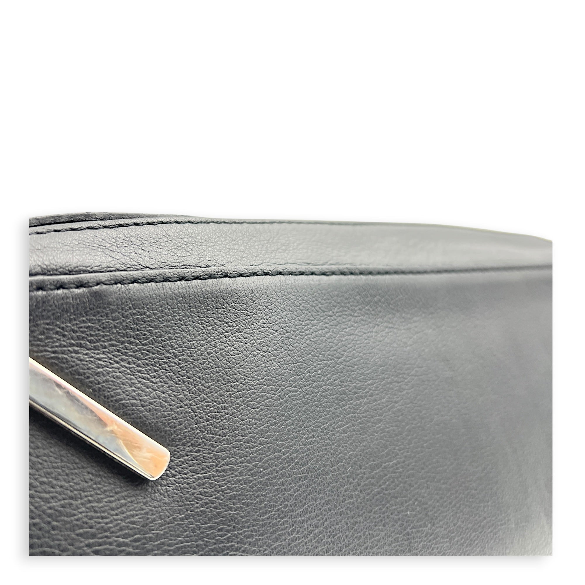 Puzzle Shoulder Bag Black in Calfskin, Silver hardware