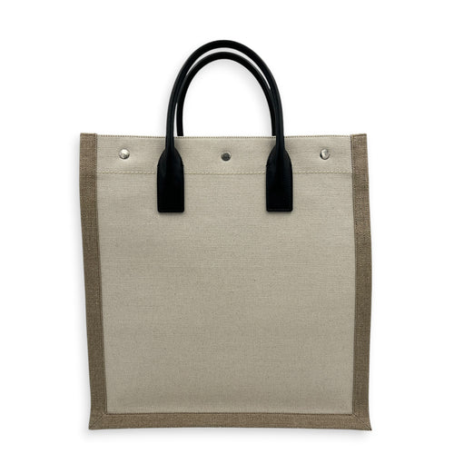 Rive Gauche Tote Bag Beige in Canvas, Silver hardware