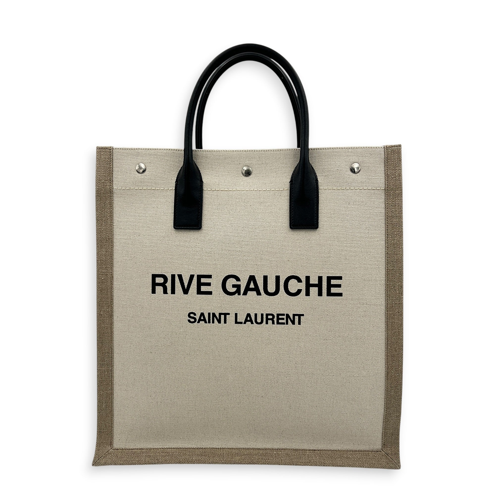 Rive Gauche Tote Bag Beige in Canvas, Silver hardware
