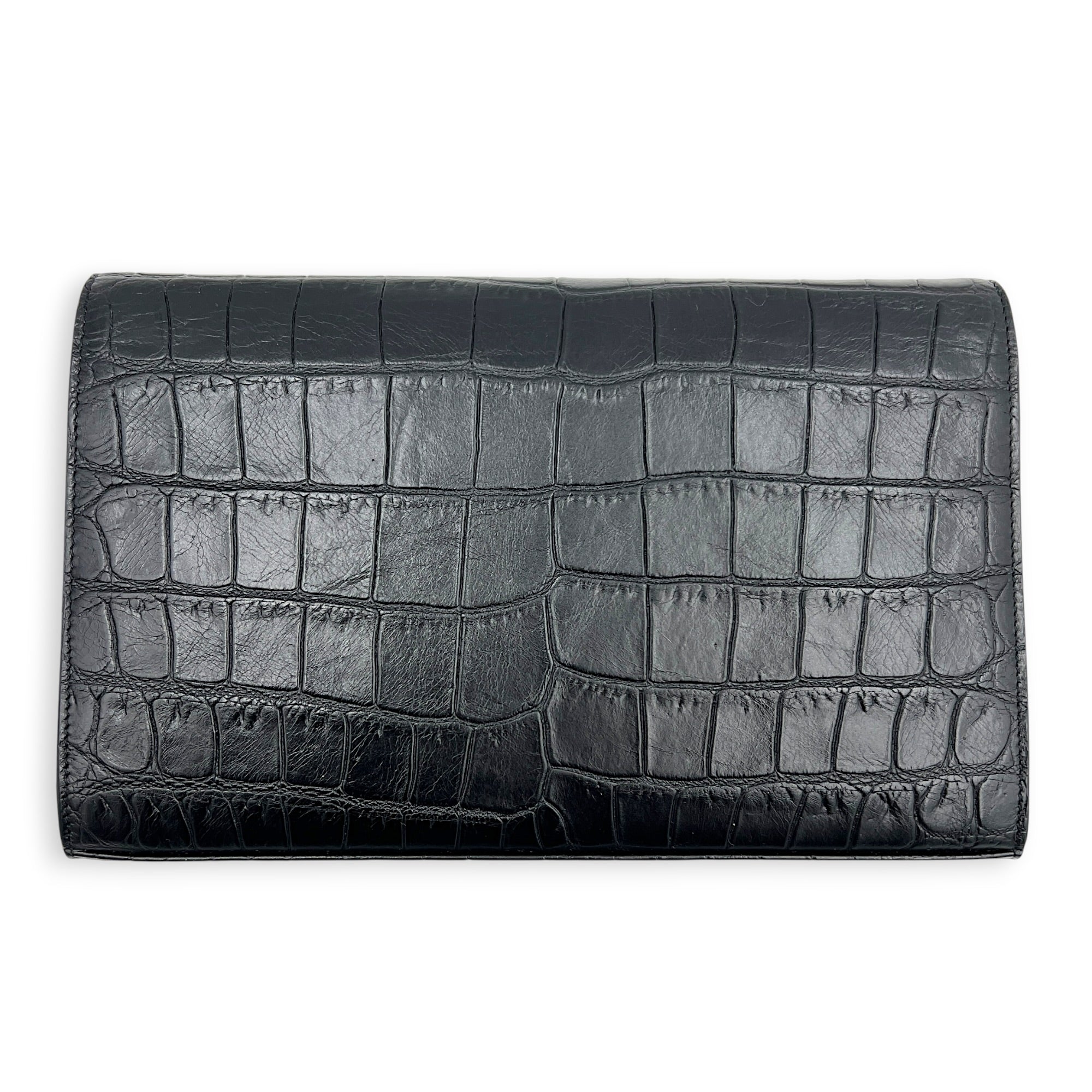 Cassandre Wallet On Chain Black in Calfskin, Silver hardware