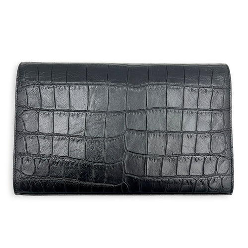 Cassandre Wallet On Chain Black in Calfskin, Silver hardware