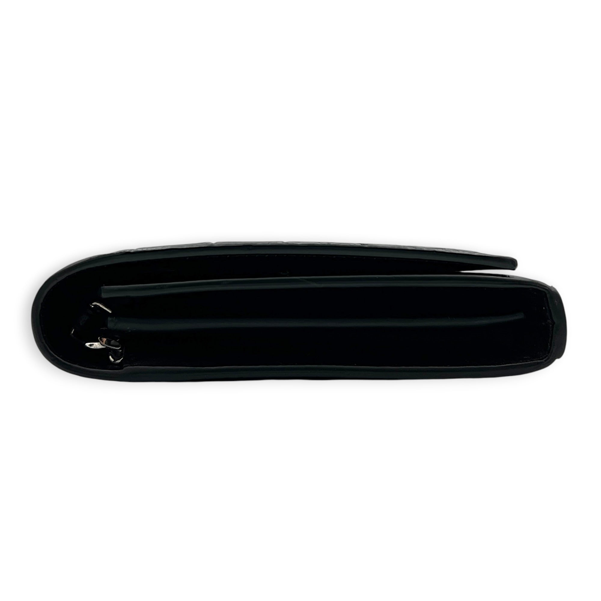 Cassandre Wallet On Chain Black in Calfskin, Silver hardware
