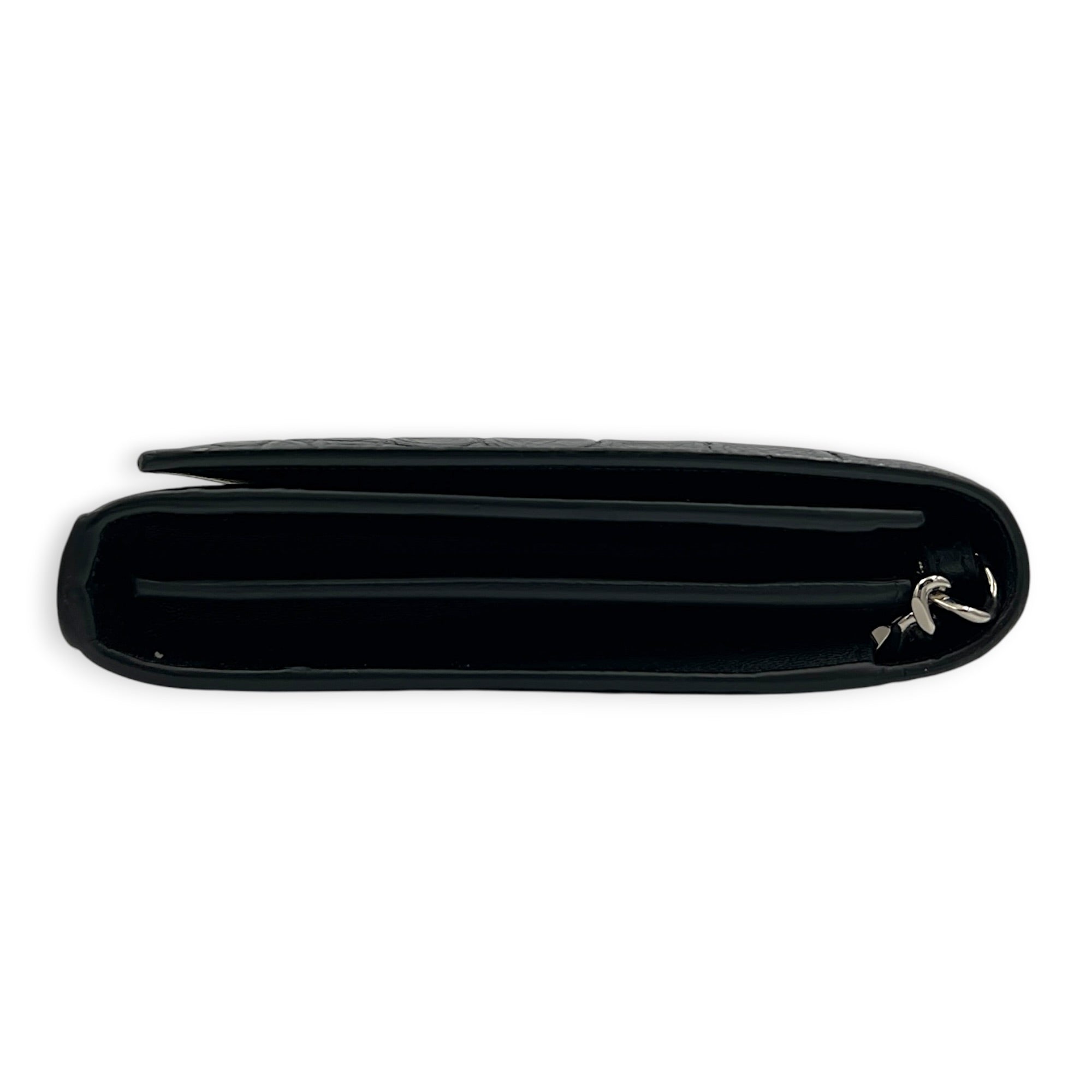 Cassandre Wallet On Chain Black in Calfskin, Silver hardware