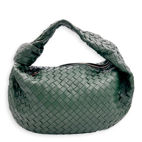 Jodie Shoulder Bag Green in Calfskin, Gold hardware