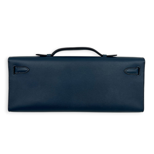 Kelly Cut Bleu de Prusse Clutch in Swift, Gold hardware