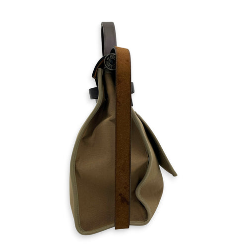 Herbag 31 Etoupe/Ebene Top Handle Bag in Canvas, Palladium hardware