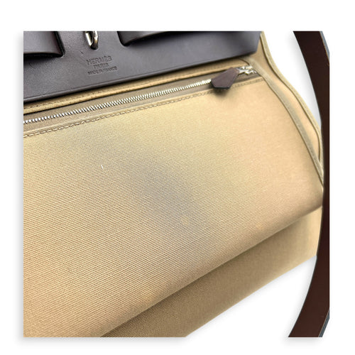 Herbag 31 Etoupe/Ebene Top Handle Bag in Canvas, Palladium hardware