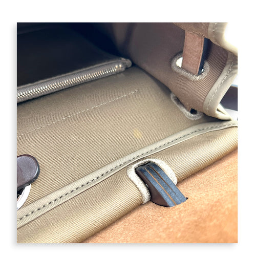 Herbag 31 Etoupe/Ebene Top Handle Bag in Canvas, Palladium hardware