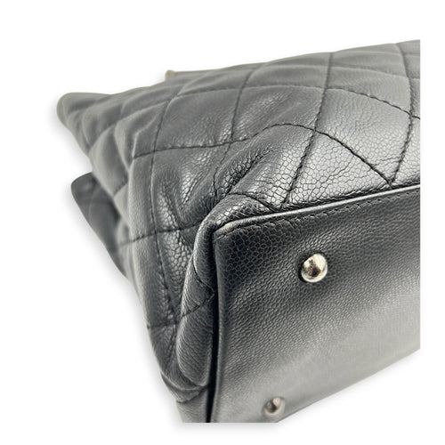 CC Quilted Tote Bag Black in Caviar Leather, Ruthenium hardware