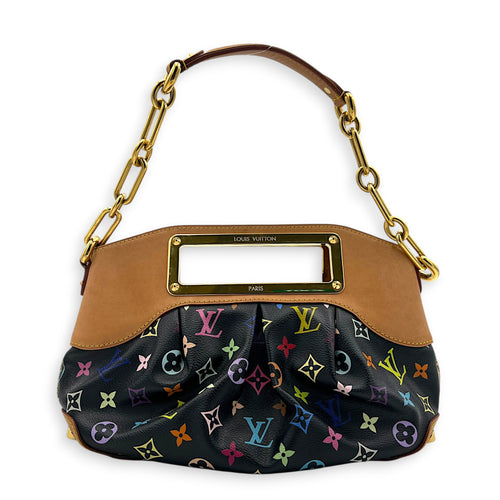 Judy Top Handle Bag Multi-colour in Coated Canvas, Gold hardware