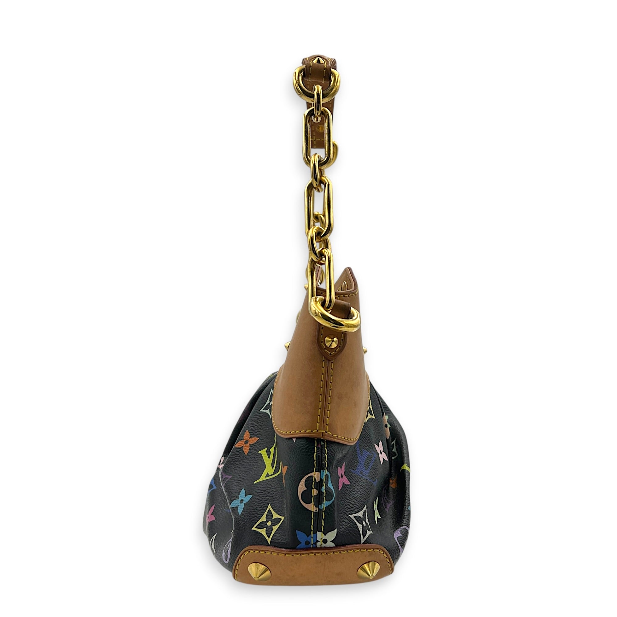 Judy Top Handle Bag Multi-colour in Coated Canvas, Gold hardware