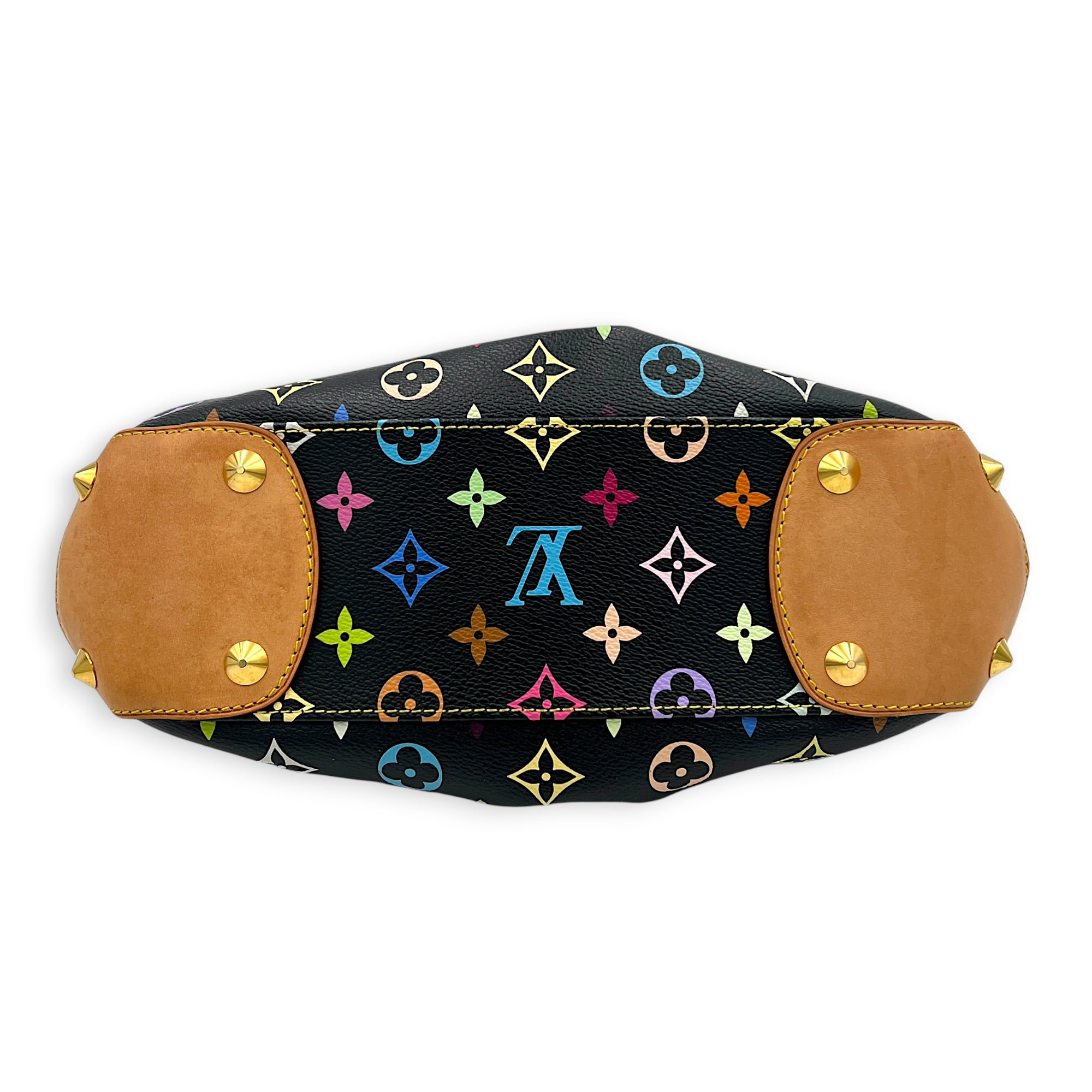 Judy Top Handle Bag Multi-colour in Coated Canvas, Gold hardware