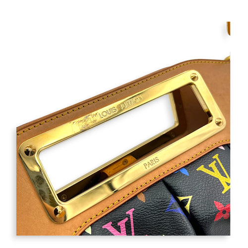 Judy Top Handle Bag Multi-colour in Coated Canvas, Gold hardware