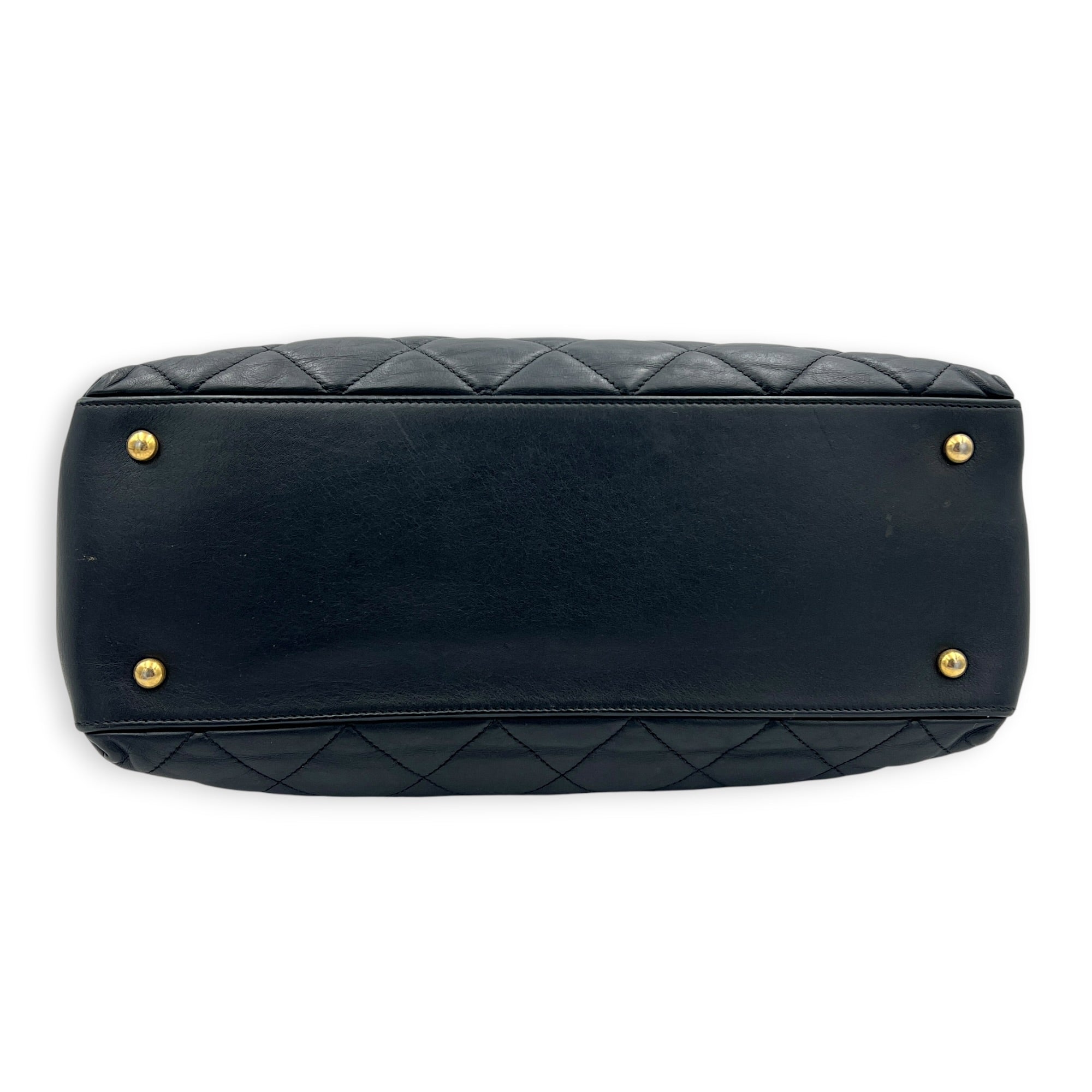 Soft Elegance Black Shoulder Bag in Calfskin, Gold hardware