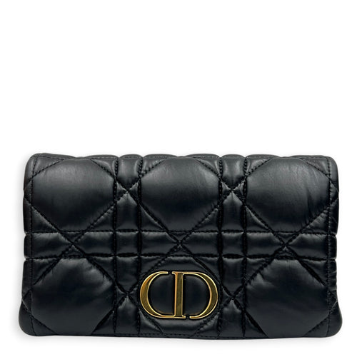 Caro Shoulder Bag Mini Black in Calfskin, Gold hardware